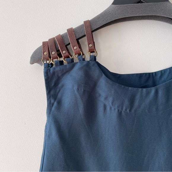 SOCIETY FOR RATIONAL DRESS ASYMMETRICAL TOP in Teal Blue - Picture 2 of 6